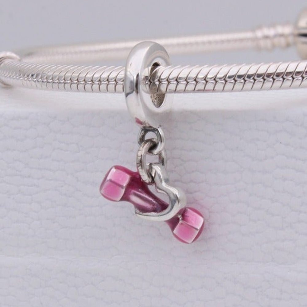 Pandora Dumbbell & Heart Dangle Charm